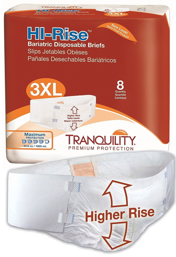 tranquility ATN 3X Hi-Rise Bariatric Briefs