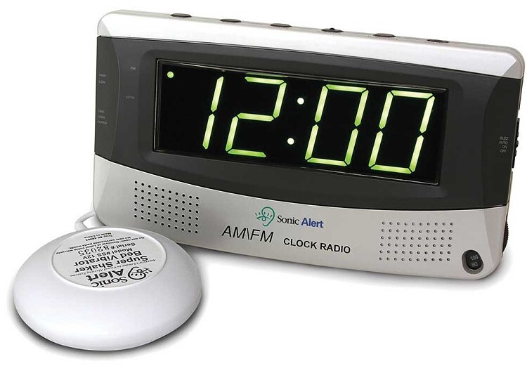 sonic boom alarm clock with am fm radio