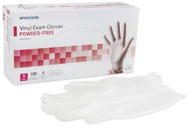 Vinyl Powder Free Medical Exam Gloves, Small Size