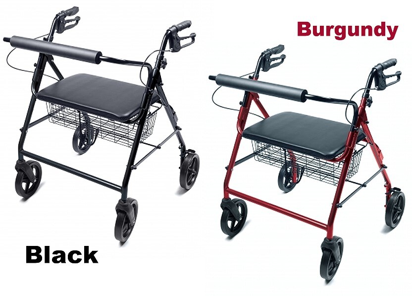 Walkabout Bariatric Folding Rollator, Straight Backbar