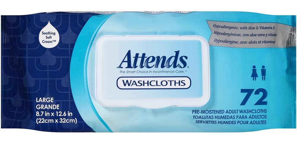 attends washcloth convenience pack