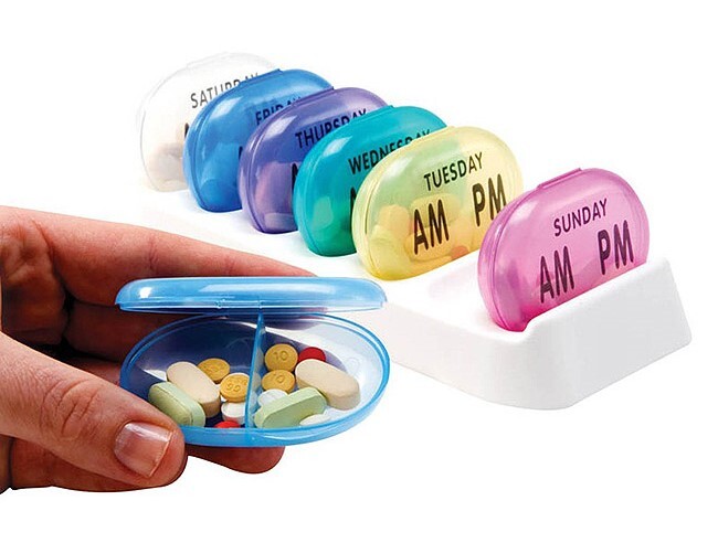 AM/PM 7-Day Pill Reminder Tray