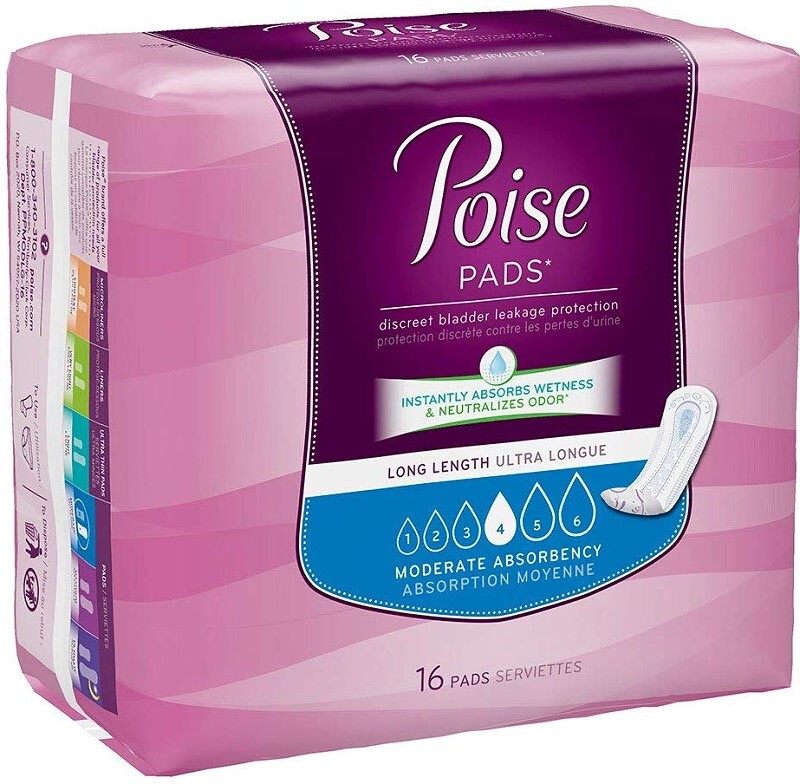 Poise 4 Pads Long Length