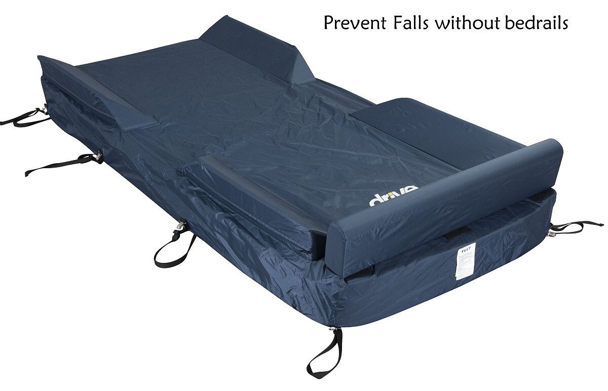 Prevent falling out of hospital bed without bedrails