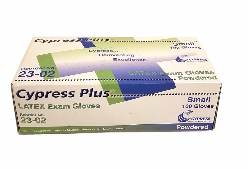 Cypress Plus Latex Powdered Gloves Small
