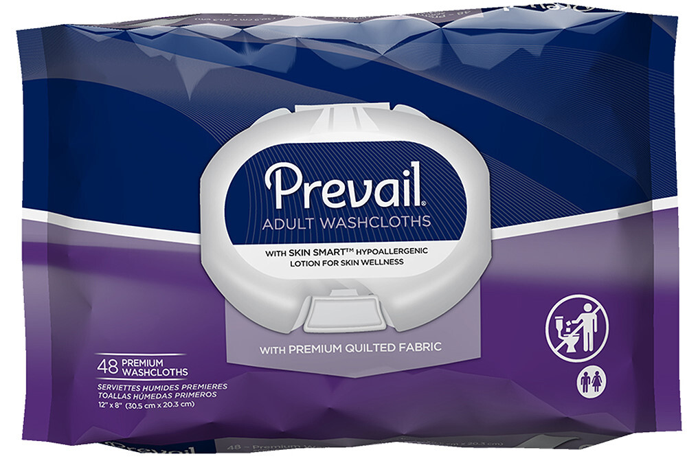 Prevail Wet Washcloths 48 soft pack