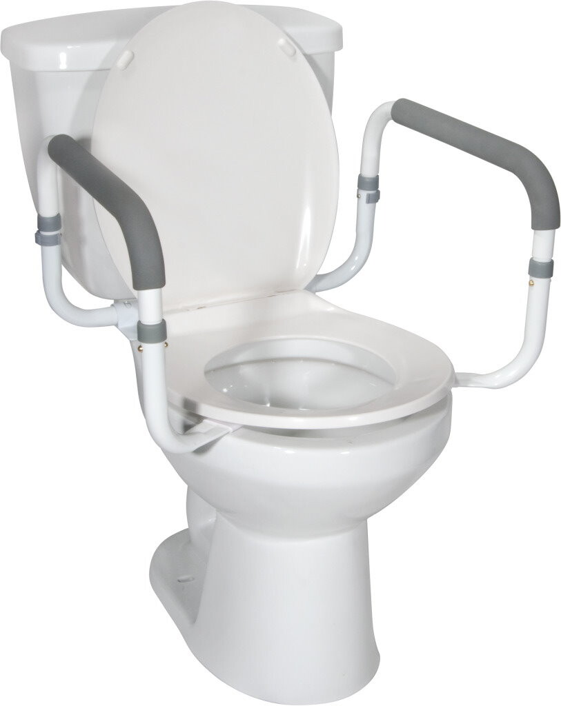 toilet support rails with cushion handles adjustable width