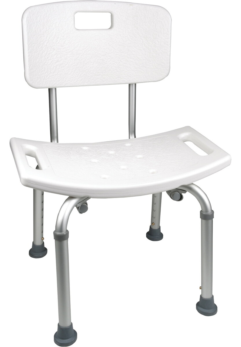 White Shower Chair with Backrest