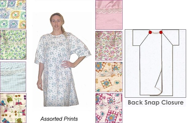 Small flannel hospital gown