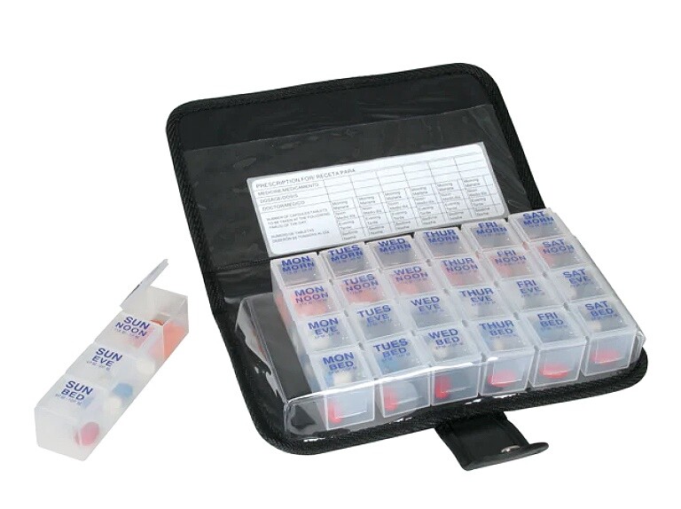 Pill Planner Case with Removable Pill Trays