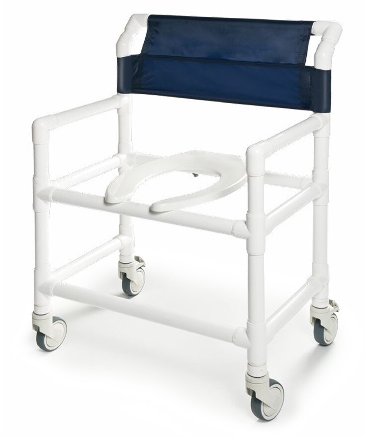 Deluxe PVC Shower Chair with Commode 22 Wide Seat