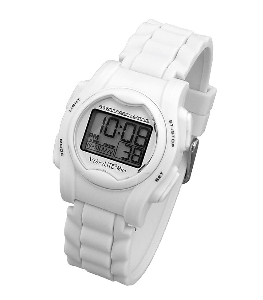 Vibrating Reminder Watch for Small Wrists White