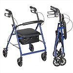 Aluminum Rollator with 6" Wheels, Padded Seat & Removable Padded Backrest  