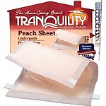 Tranquility® Peach 21-1/2" x 32-1/2" Underpads with Adhesive Tabs, Max Absorbency (12/BG 96/CS)