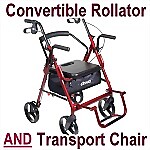 Duet Rollator/Transport Chair, 8" Casters