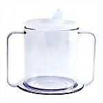 Two Handle Clear Mug with 2 Lids