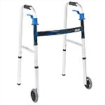 Deluxe Trigger Release Folding Walker with 5" Front Wheels