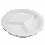 Partitioned Scoop Plate with Skid Resistant Base, 9" White