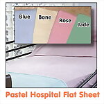 Pastel Percale Flat Hospital Sheet, 66 x 108