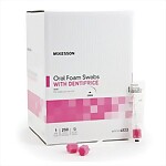 McKesson Flavored Foam Oral Swabs Treated w/Dentrafice, 250/Box