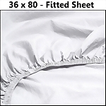 White Percale Fitted Hospital Sheet, 36 x 80