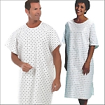 Deluxe Patient Hospital Gown, White Snowflake