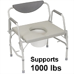 Deluxe Bariatric Drop Arm Steel Commode, 1000 lbs