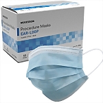 McKesson® Face Masks with Nose Piece and Ear Loops, 50/Box