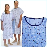 Deluxe Patient Hospital Gown, Brushstroke Blue