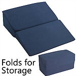 Folding Foam Bed Wedge Pillow, Blue Cover