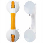 12" Suction Cup Grab Bar, White/ Yellow Plastic