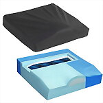 Bariatric Titanium Skin Protection & Positioning Gel/Foam Wheelchair Cushion, 22" x 18" x 3.5" 