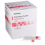McKesson Untreated Foam Oral Swabs, 250/Box
